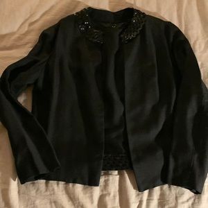 Carol Craig Vintage black sequin trimmed shell and jacket